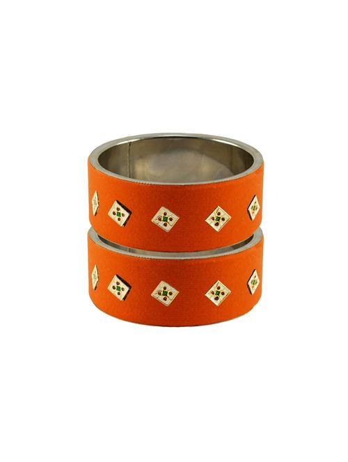 orange meenakari brass bangle - 18771637 - Very Small Image - 1