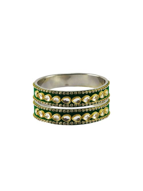 green stone stud brass bangle with extra large size - 18771657 - Very Small Image - 1