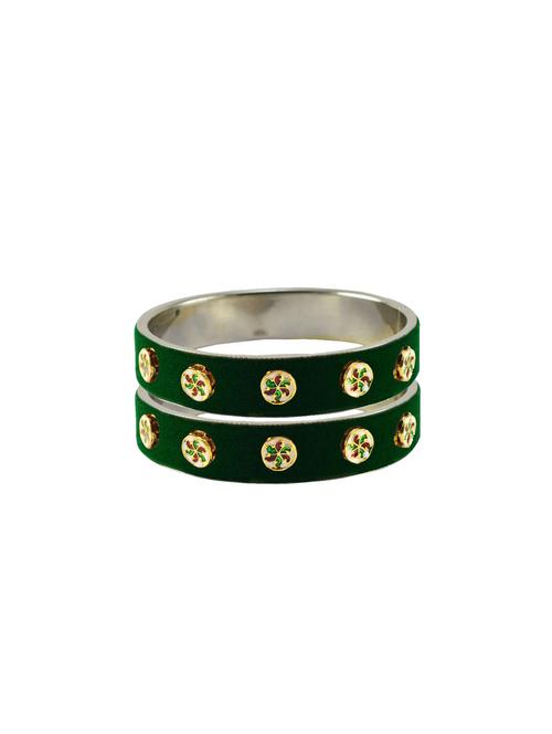 green meenakari brass bangle with extra large size - 18771673 - Very Small Image - 1