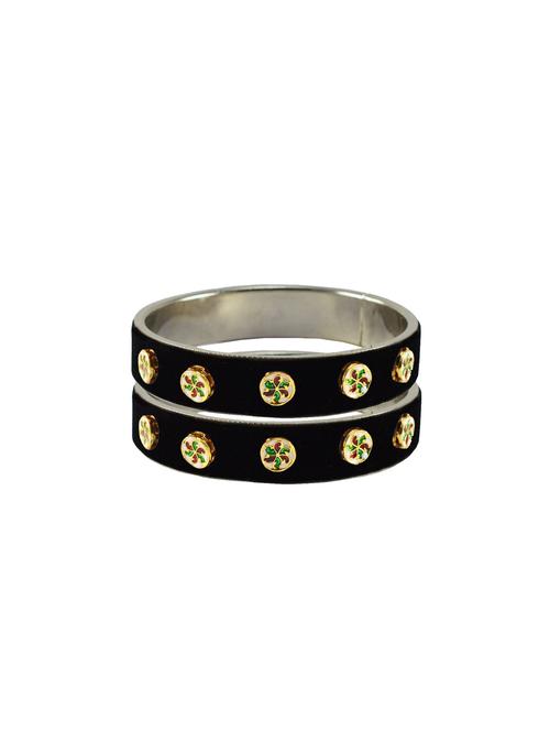 black meenakari brass bangle with extra large size - 18771675 - Very Small Image - 1