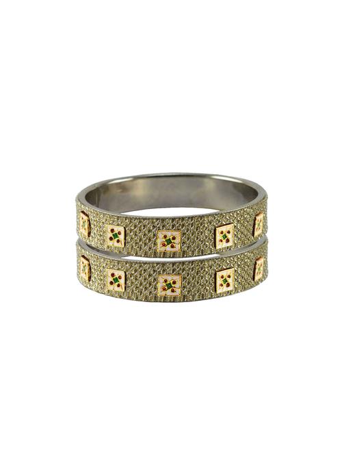 golden meenakari brass bangle with extra large size - 18771702 - Very Small Image - 1