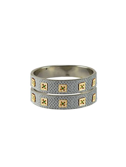 white meenakari brass bangle with extra large size - 18771706 - Very Small Image - 1