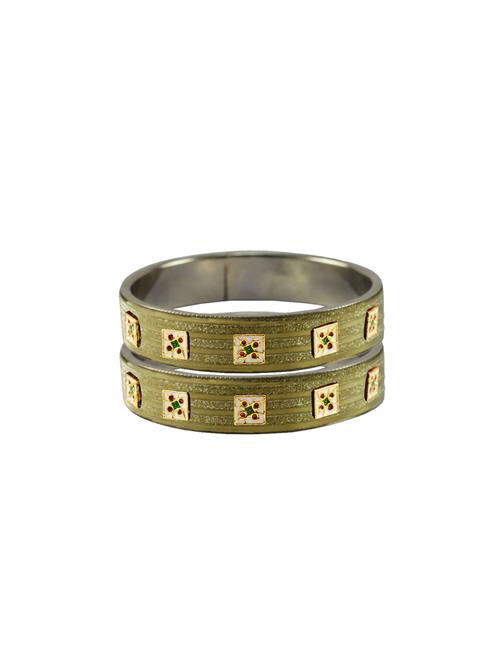 golden meenakari brass bangle with extra large size - 18771714 - Very Small Image - 1