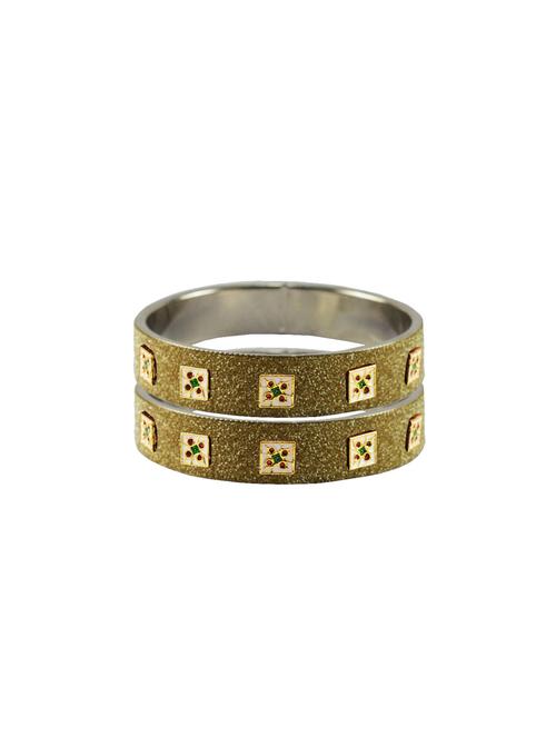 golden meenakari brass bangle with extra large size - 18771716 - Very Small Image - 1
