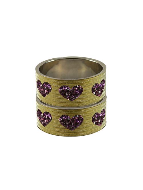 stone studded brass bangle - 18771951 - Very Small Image - 1