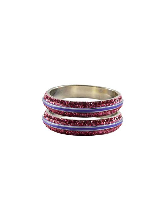 pink stone stud metal bangle with extra large size - 18772337 - Very Small Image - 1