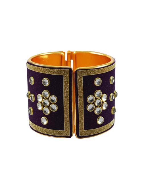 purple stone stud brass bangle - 18772474 - Very Small Image - 1