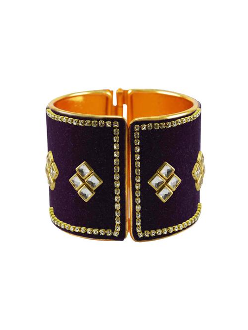 purple stone stud brass bangle - 18772535 - Very Small Image - 1