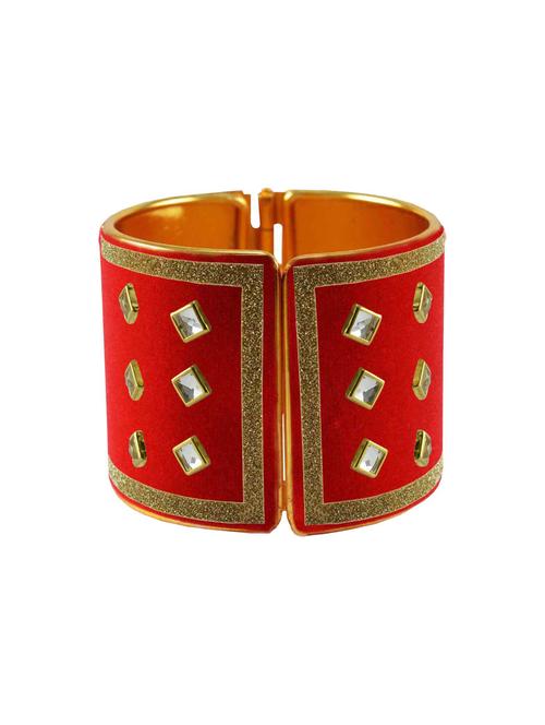 kundan work cuff bracelet - 18772694 - Very Small Image - 1