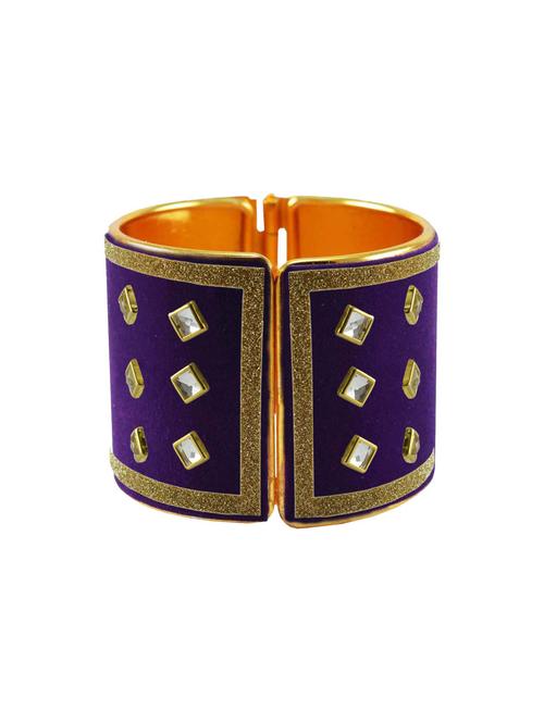 kundan work cuff bracelet - 18772703 - Very Small Image - 1