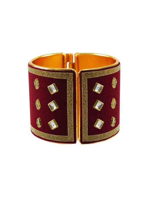 kundan work cuff bracelet - 18772705 - Very Small Image - 1