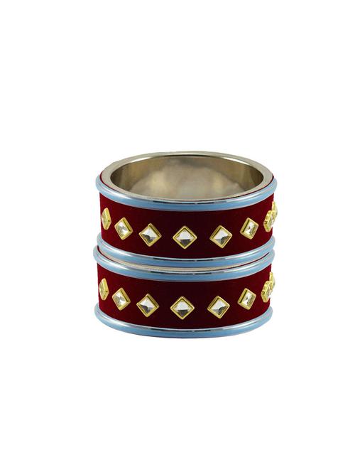 maroon stone stud brass bangle - 18772927 - Very Small Image - 1