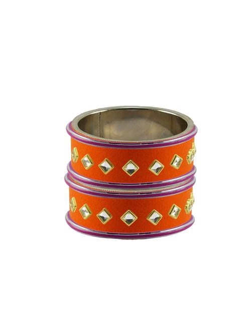 orange stone stud brass bangle - 18772938 - Very Small Image - 1
