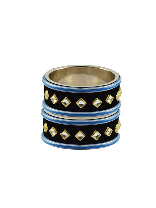 black stone stud brass bangle - 18772988 - Very Small Image - 1