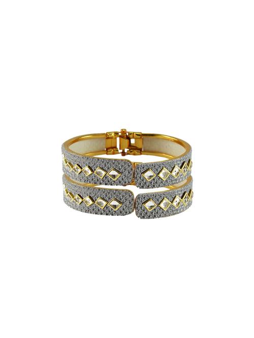 white stone stud brass bangle - 18773019 - Very Small Image - 1