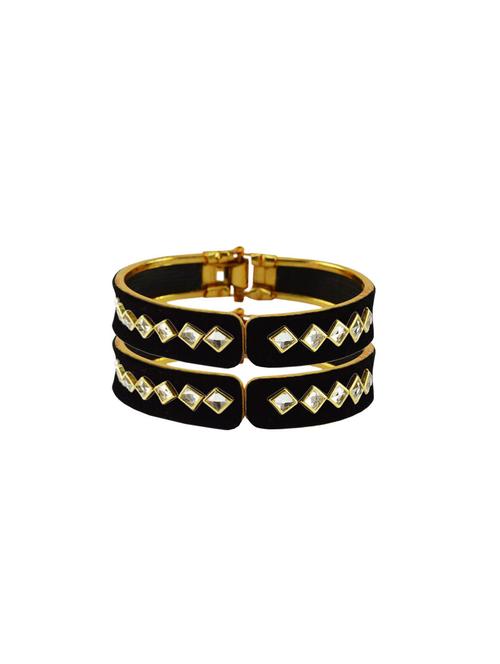 black stone stud brass bangle - 18773024 - Very Small Image - 1