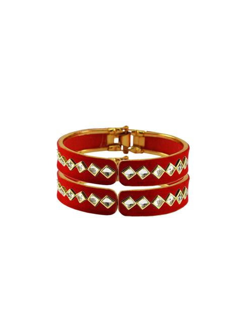red stone stud brass bangle - 18773030 - Very Small Image - 1