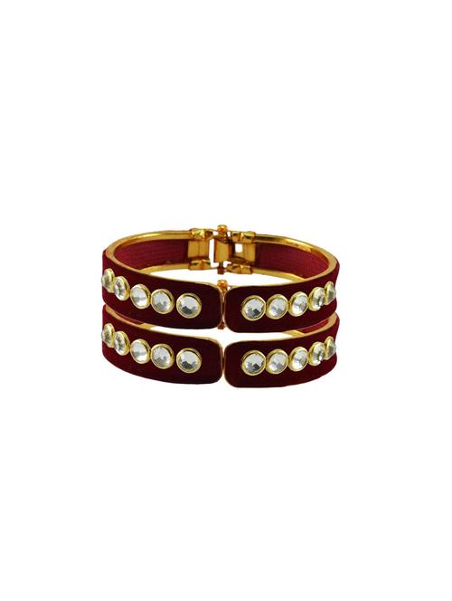 maroon stone stud brass bangle - 18773039 - Very Small Image - 1