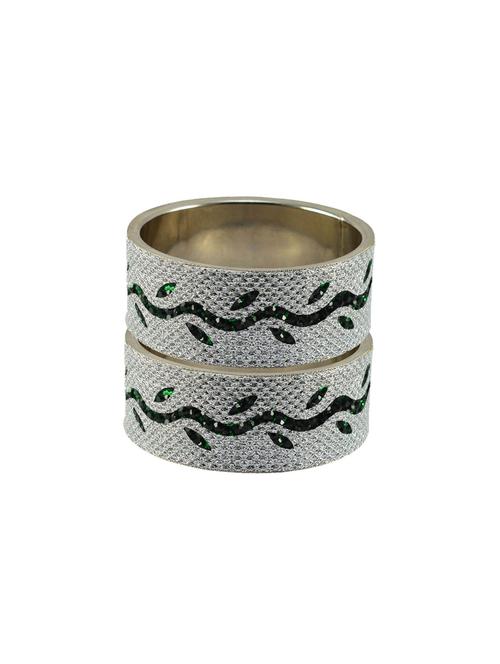 white stone stud brass bangle - 18773245 - Very Small Image - 1