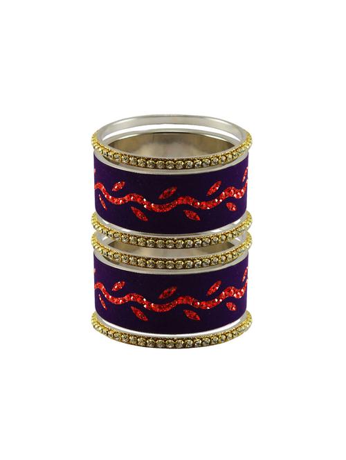 purple stone stud brass bangle - 18773279 - Very Small Image - 1