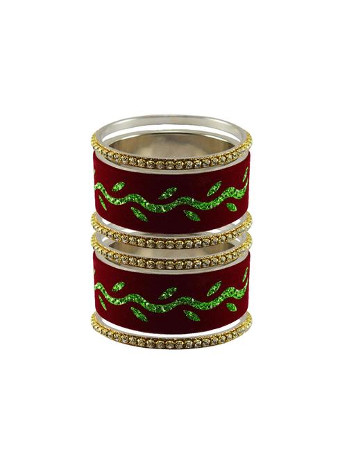 maroon stone stud brass bangle - 18773296 - Very Small Image - 1