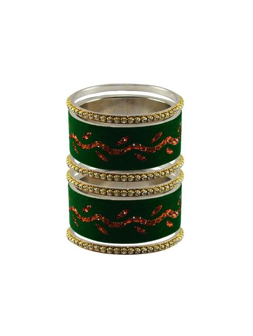 green stone stud brass bangle - 18773338 - Very Small Image - 1
