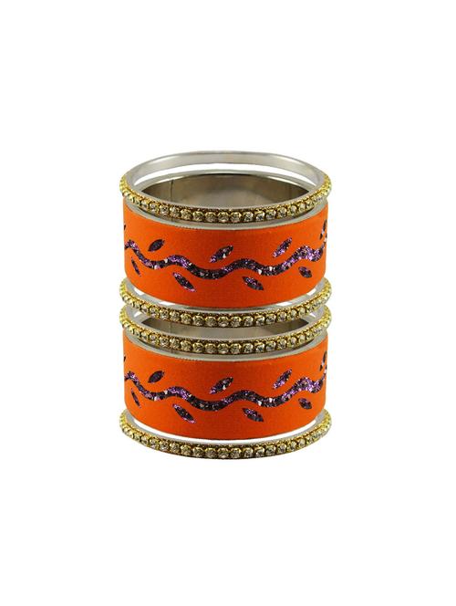 orange stone stud brass bangle - 18773380 - Very Small Image - 1
