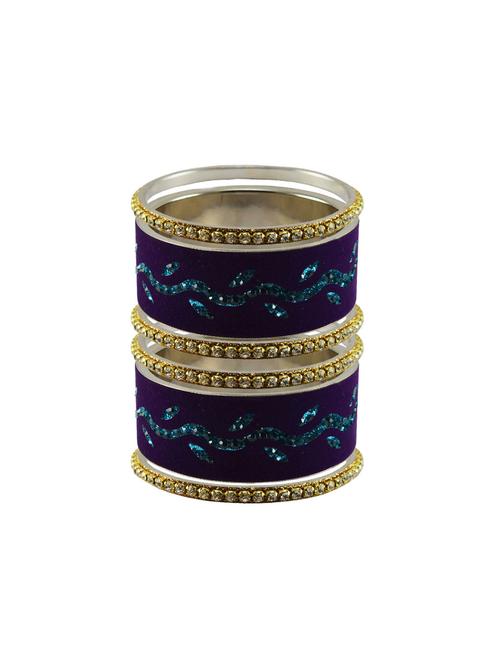 purple stone stud brass bangle - 18773396 - Very Small Image - 1