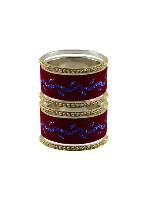 maroon stone stud brass bangle - 18773415 - Very Small Image - 1