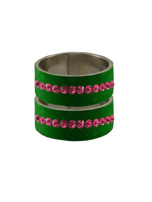 parrot green coloured stone stud brass bangle - 18774741 - Very Small Image - 1