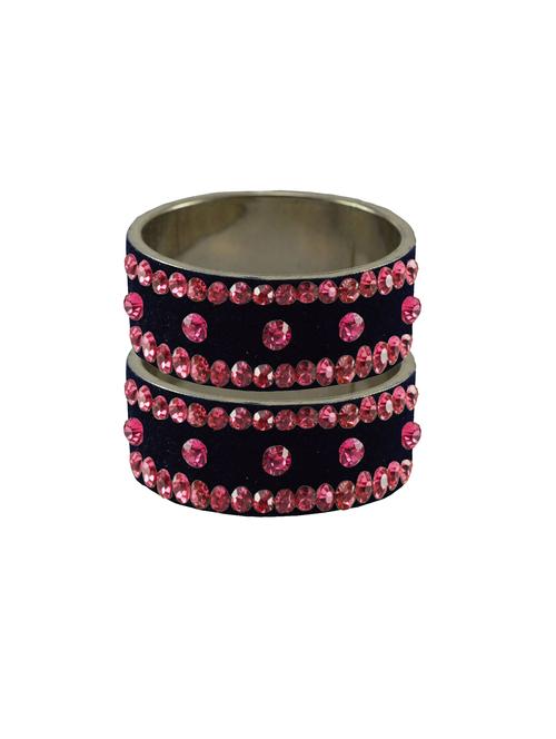 navy blue coloured stone stud brass bangle - 18774759 - Very Small Image - 1