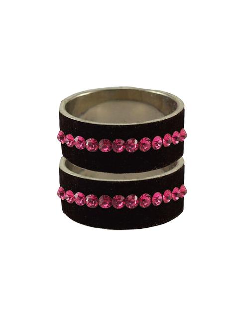 dark maroon coloured stone stud brass bangle - 18774796 - Very Small Image - 1