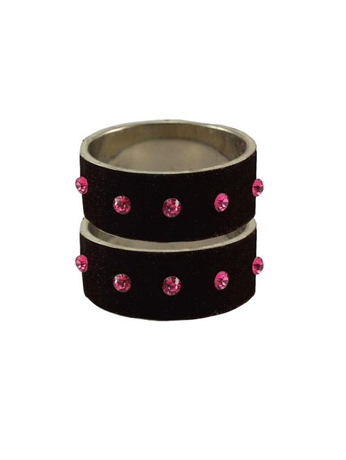 dark maroon coloured stone stud brass bangle - 18774797 - Very Small Image - 1