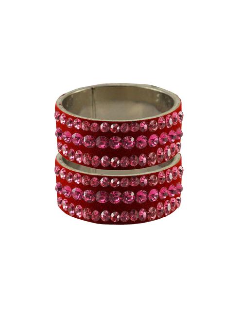 dark maroon coloured stone stud brass bangle - 18774805 - Very Small Image - 1