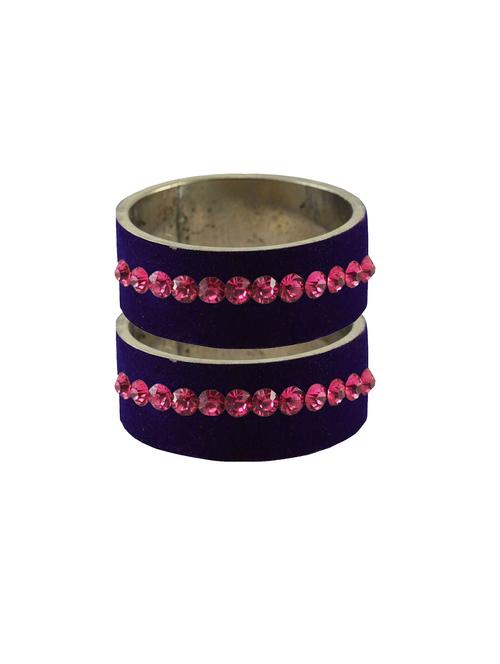 dark maroon coloured stone stud brass bangle - 18774816 - Very Small Image - 1