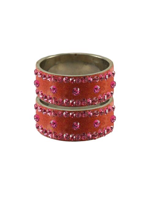 peach coloured stone stud brass bangle - 18774844 - Very Small Image - 1