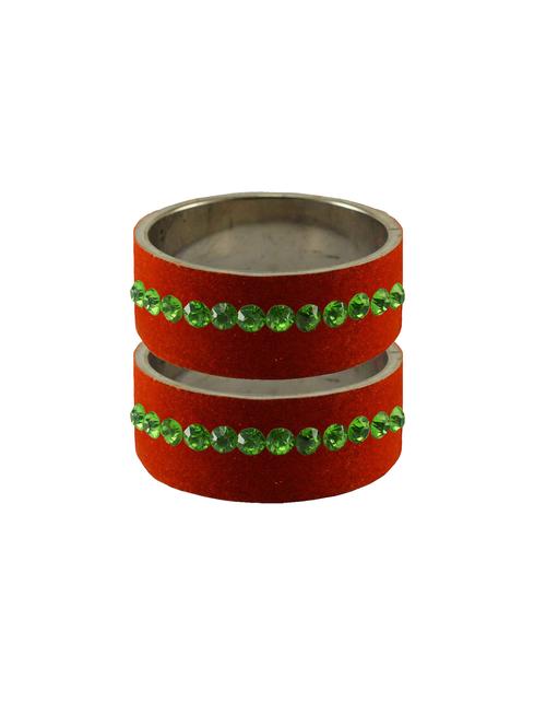orange coloured stone stud brass bangle - 18774872 - Very Small Image - 1