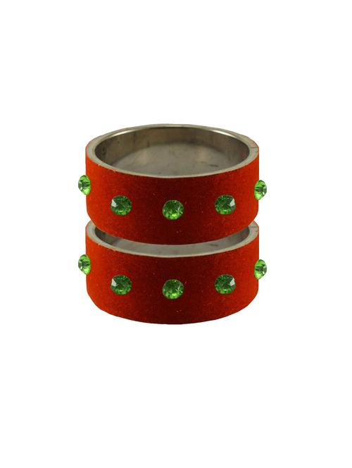 orange coloured stone stud brass bangle - 18774873 - Very Small Image - 1