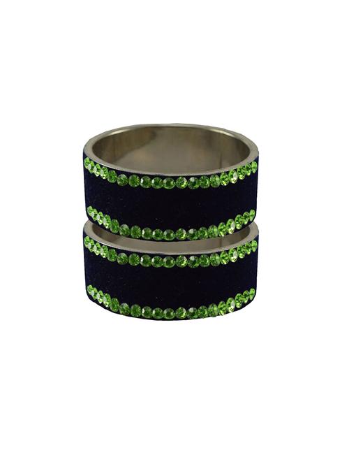 navy blue coloured stone stud brass bangle - 18774891 - Very Small Image - 1