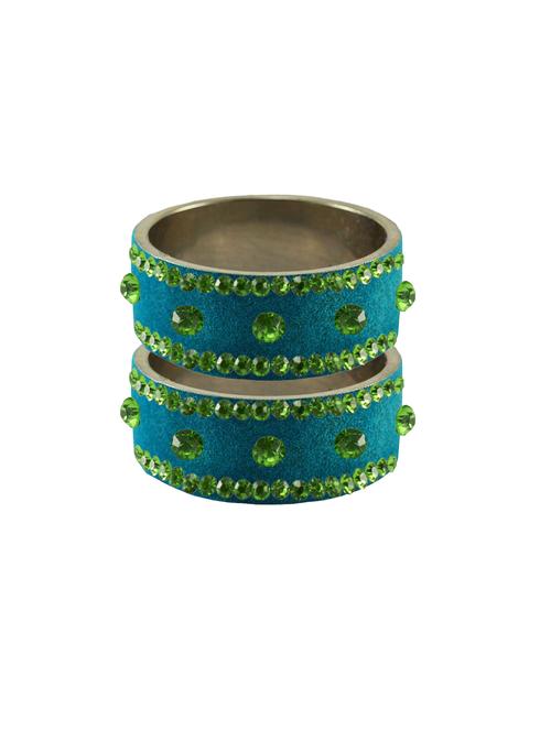 firozi coloured stone stud brass bangle - 18774909 - Very Small Image - 1