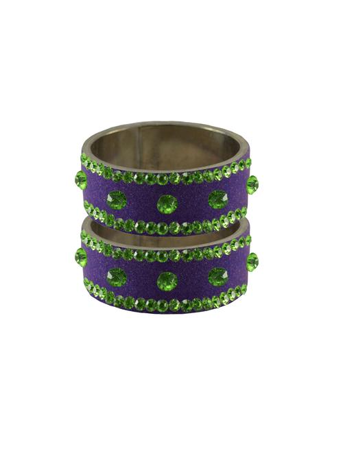 purple coloured stone stud brass bangle - 18774914 - Very Small Image - 1