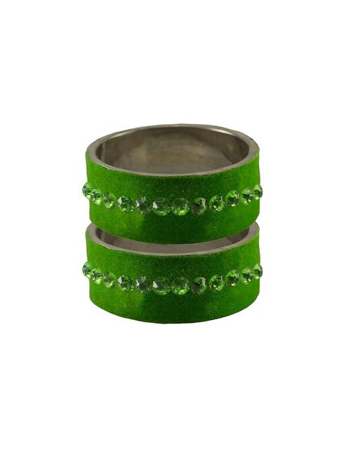 green coloured stone stud brass bangle - 18774917 - Very Small Image - 1