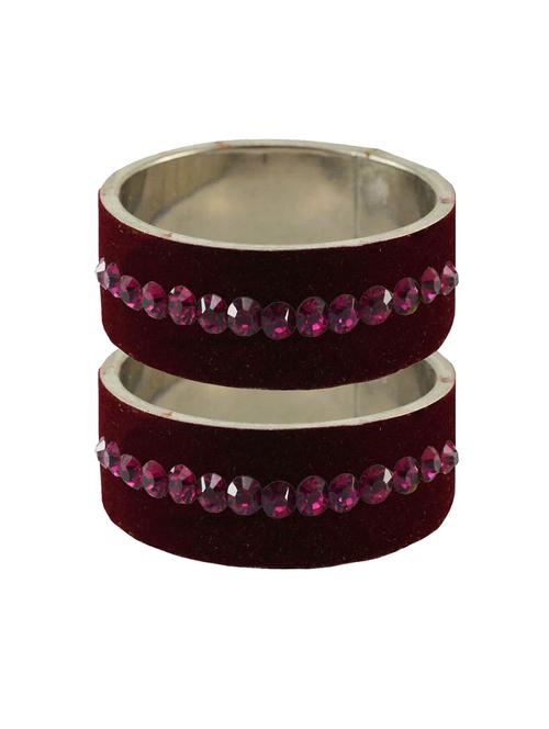 dark maroon stone stud brass bangle - 18775524 - Very Small Image - 1