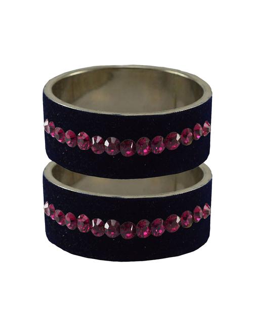 dark blue stone stud brass bangle - 18775530 - Very Small Image - 1