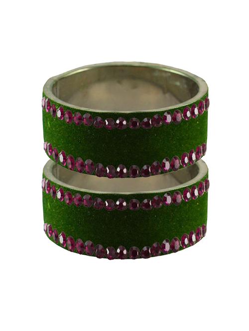 green stone stud brass bangle - 18775562 - Very Small Image - 1