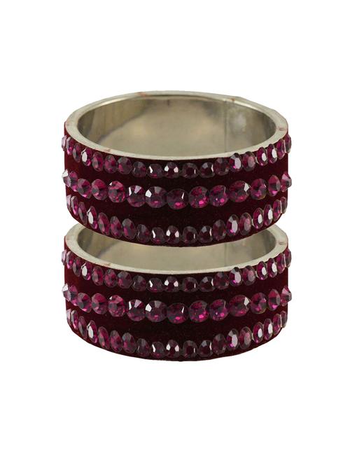 dark maroon stone stud brass bangle - 18775577 - Very Small Image - 1