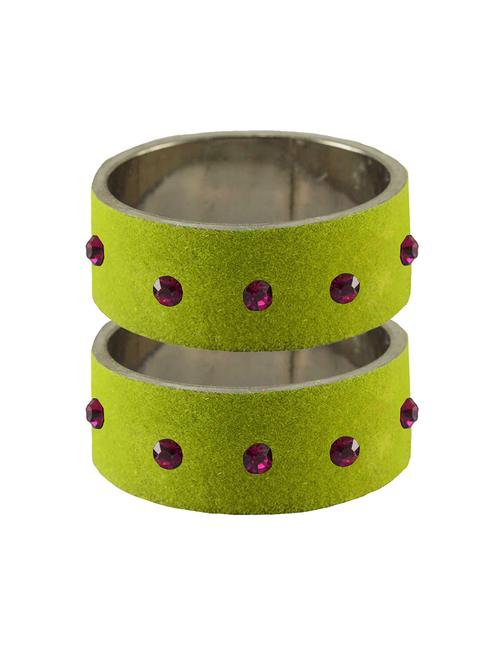 green stone stud brass bangle - 18775617 - Very Small Image - 1