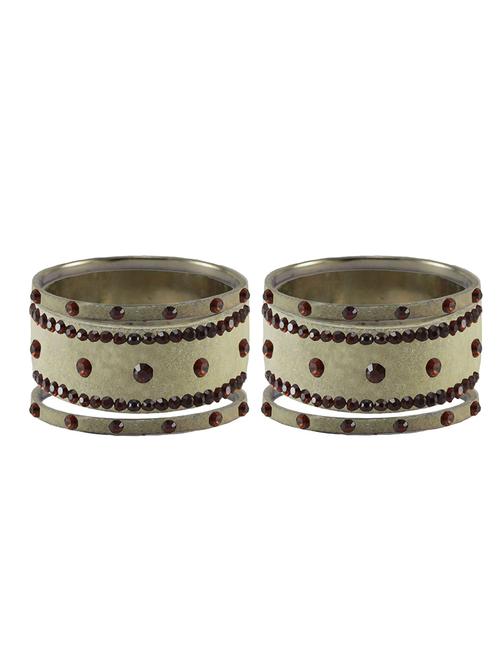 stone studded brass bangle - 18777056 - Very Small Image - 1