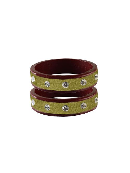 dark golden coloured stone stud acrylic lac bangle with extra large size - 18779966 - Very Small Image - 1