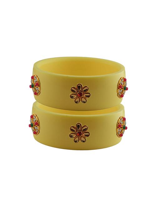 yellow stone stud acrylic bangle with extra large size - 18780013 - Very Small Image - 1